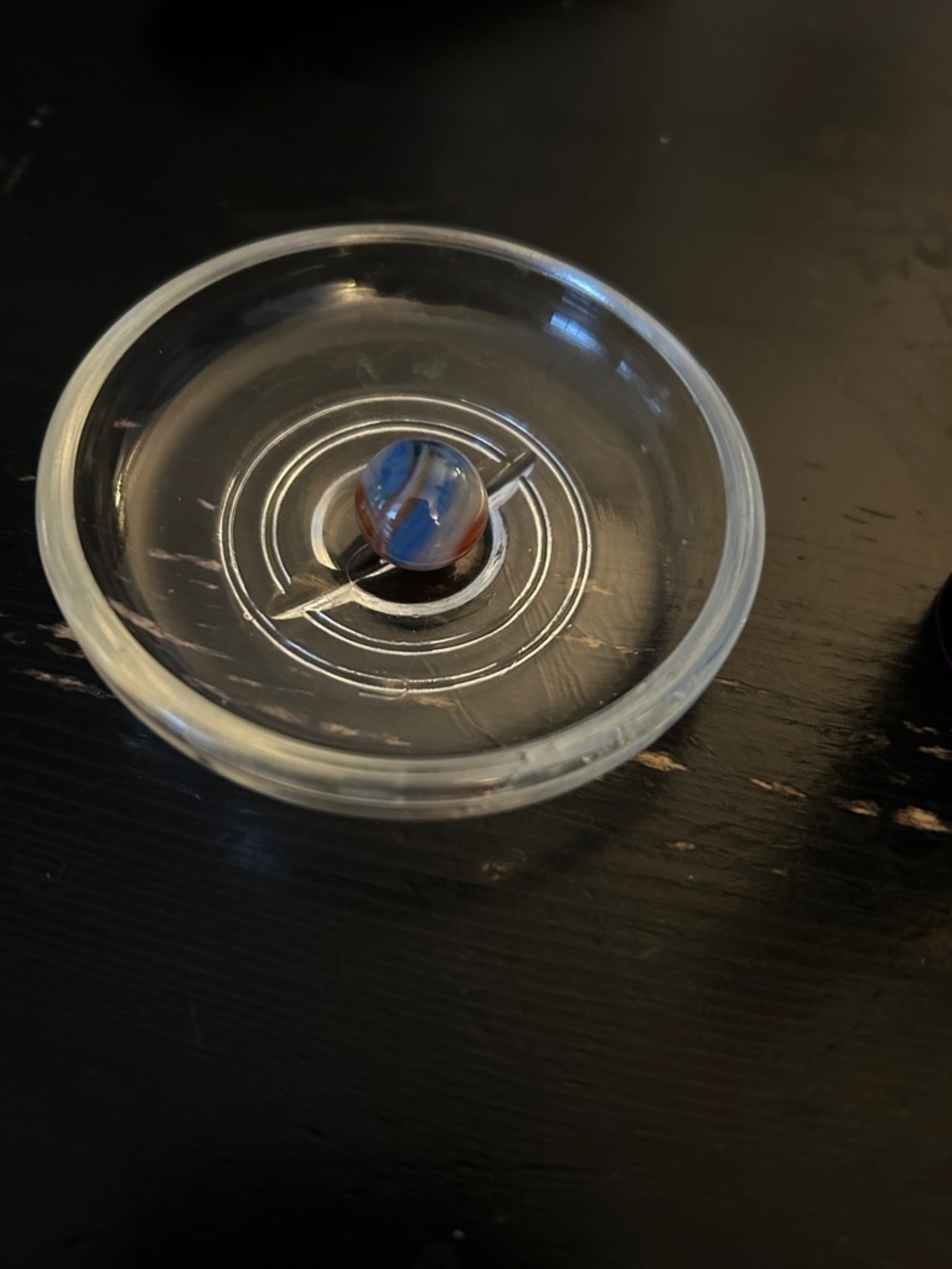 Handmade Swirl Glass Marble in Blue and Brown